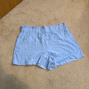 A New Day Sky Blue Linen Shorts Light